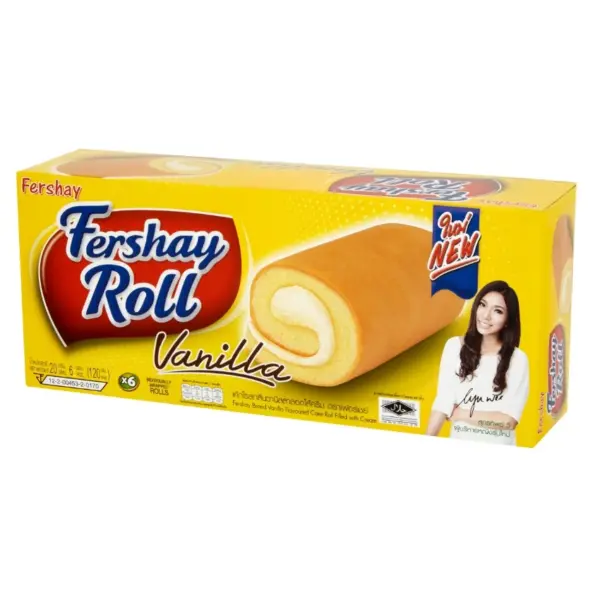 [ซื้อ 2 ชิ้น ราคาพิเศษ] เฟอร์เชย์ โรลเค้ก วานิลาไส้ครีม 20 ก. X 6 ซอง FERSHAY ROLL CAKE VANILLA CREAM FILLING 20 G. X 6 - Image 2